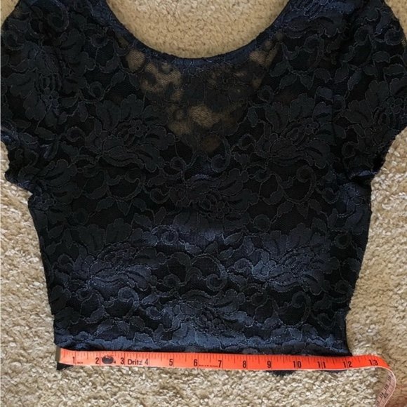 Speechless Two-Piece Black/White/Grey Lace & Floral Prom Gown - Size 5 -… - Picture 8 of 12